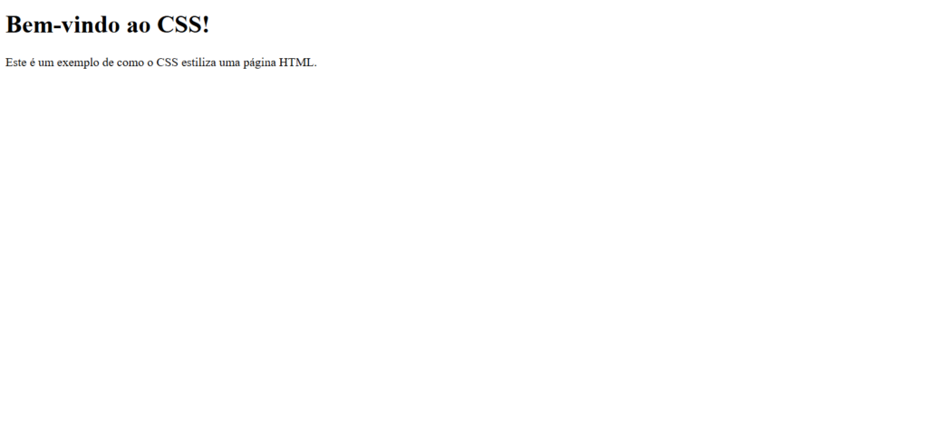 Exemplo de página HTML sem estilização CSS.